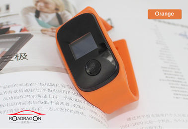 Orange Bracelet Wrist Watch GPS Tracker Hand Held With Four Band Network